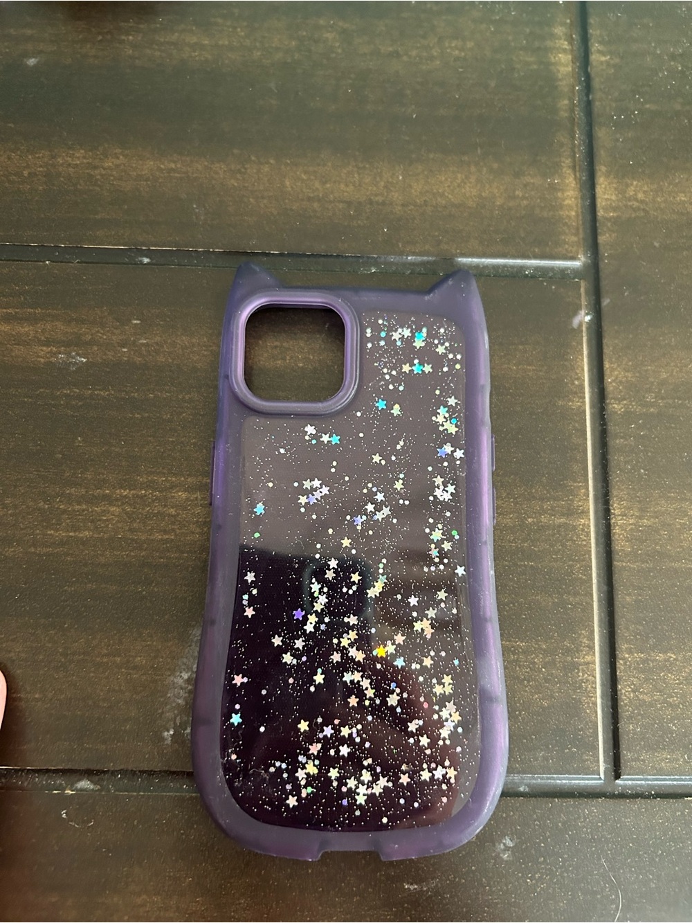 Purple Glitter Star iPhone Case - Cute Protective Cover for iPhone 14